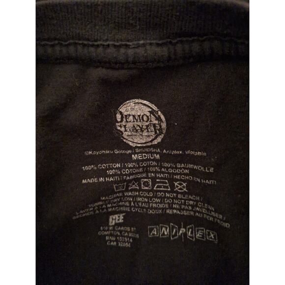 Demon Slayer Anime T Shirt Short Sleeve Black Size Medium - Picture 5 of 5